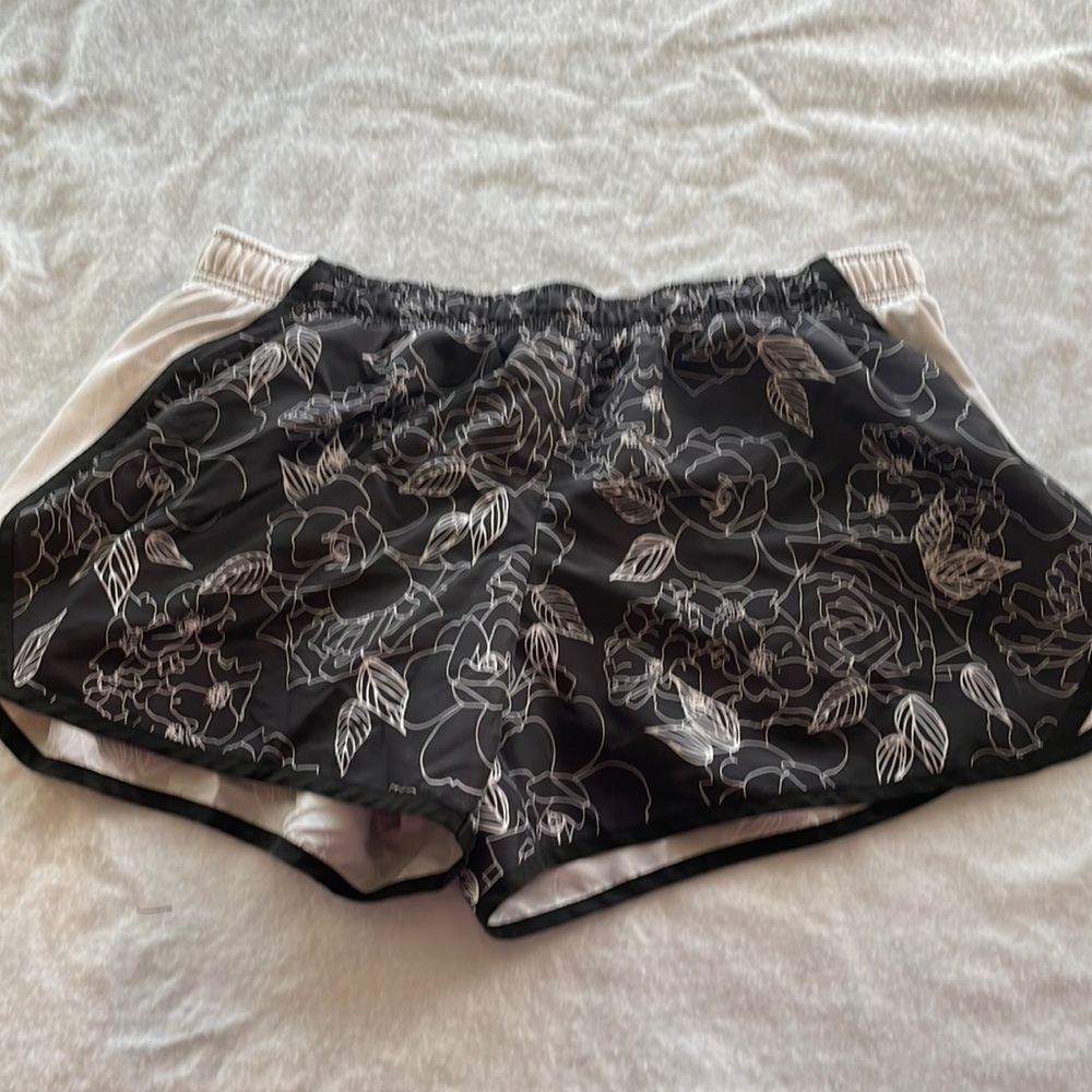 Women’s Black and White Floral Shorts